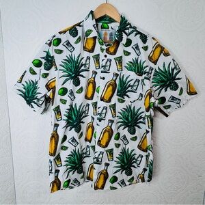 Tropical Bros Shirt Men's sz XL Hawaiian Tequila Lime Agave Top Cotton Buttons